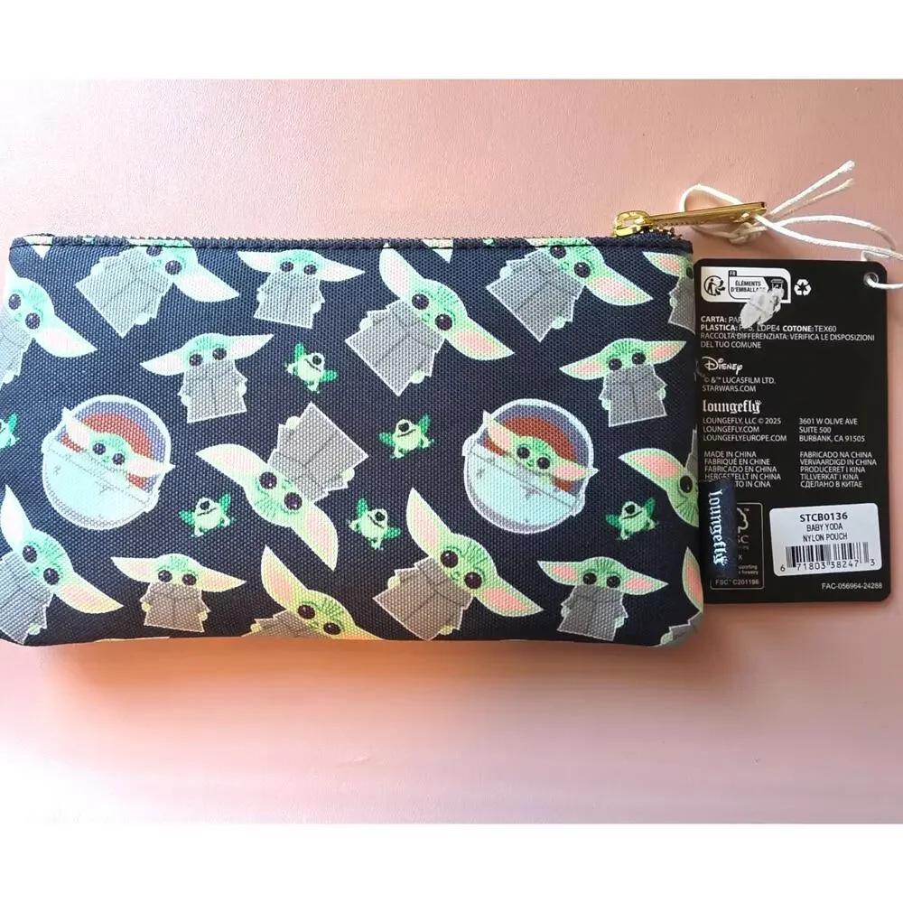 Loungefly Star Wars Baby Yoda All Over Print Coin Cosmetic Bag Pouch | NWT